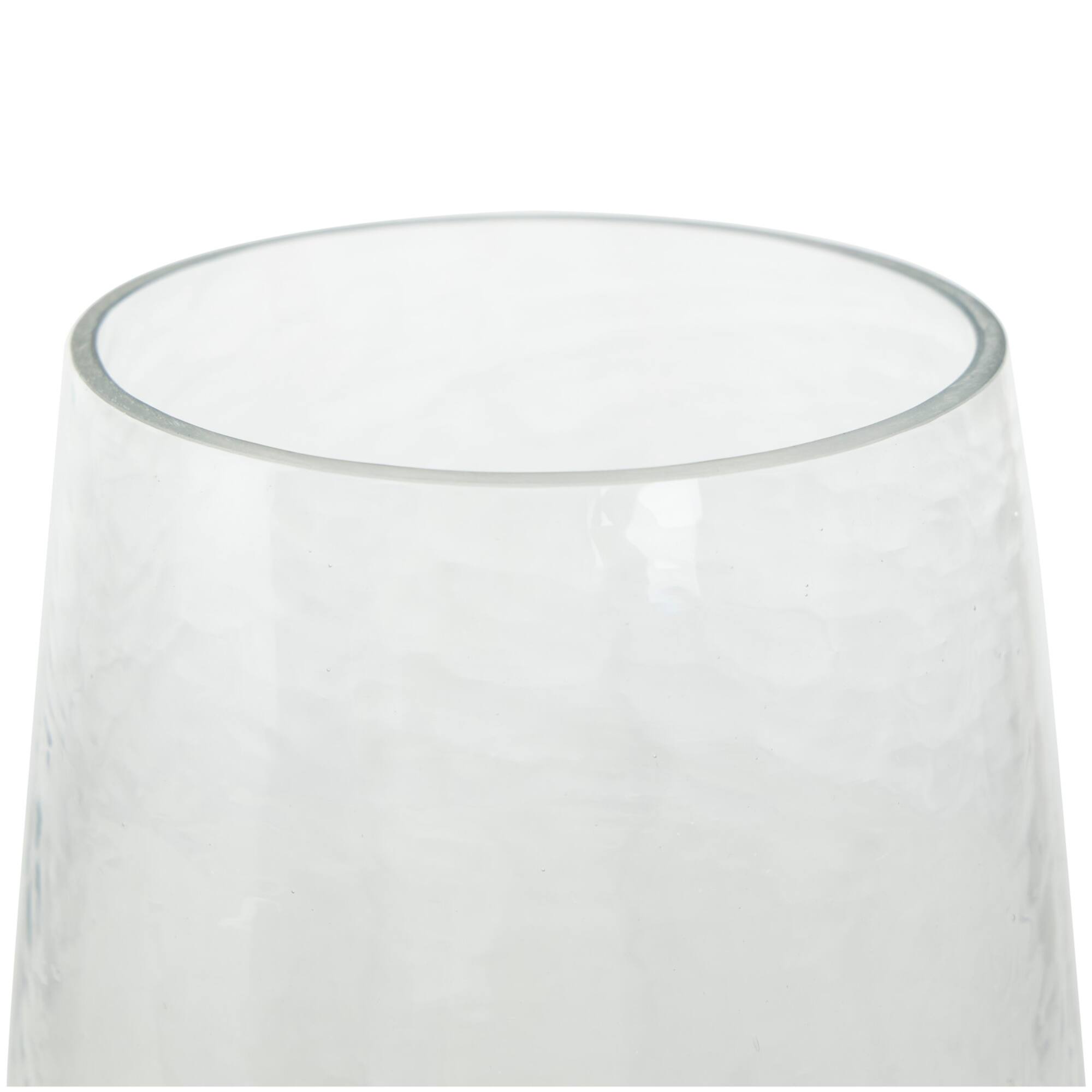 14" Clear Glass & Stainless Steel Hurricane Candle Holder